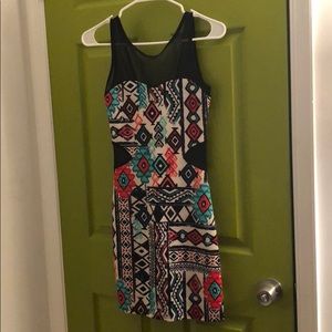 Short dress with mesh side panels
